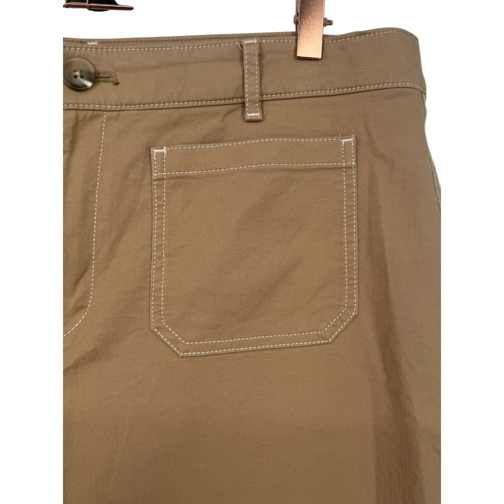 LOFT Womens Palmer Wide Leg Cropped Pants Tan Size 14P Neutral Preppy Casual - Picture 7 of 12